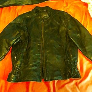 Vintage Leather Quilted Jacket Womens Small